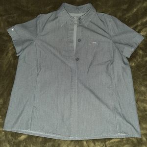 Figs Graphite Scrub top with collar